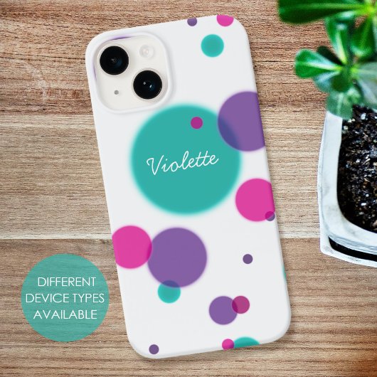 Dots Niedlich Spaß Muster Lila rosa aquamarine Far Case-Mate iPhone Hülle