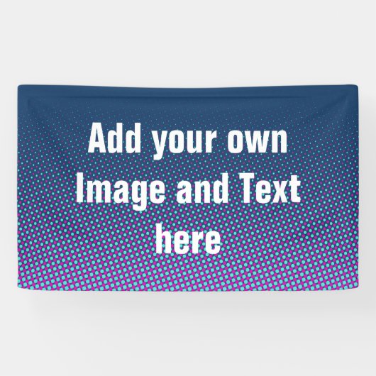 Dots Pattern Blau rosa Cyan + Ihre Ideen Banner (Horizontal)
