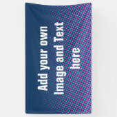 Dots Pattern Blau rosa Cyan + Ihre Ideen Banner (Vertikal)