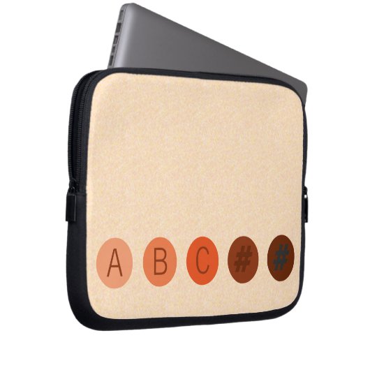 DOTS Peach Custom Initials Laptopschutzhülle (Vorne Rechts)