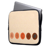 DOTS Peach Custom Initials Laptopschutzhülle (Vorderseite Links)