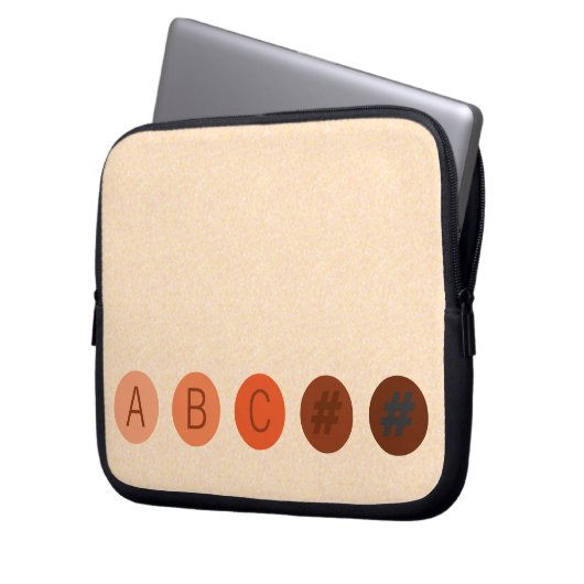 DOTS Peach Custom Initials Laptopschutzhülle (Vorderseite Links)