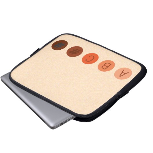 DOTS Peach Custom Initials Laptopschutzhülle (Vorne Knopf)