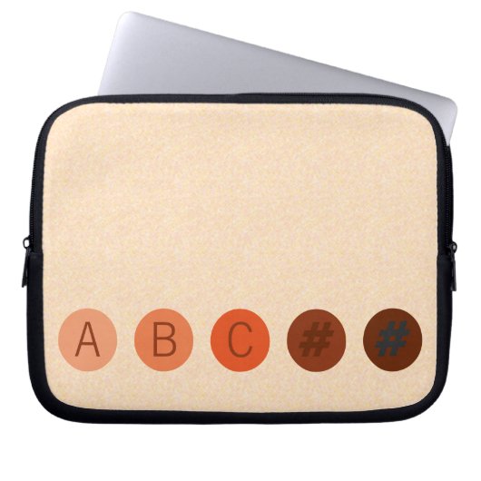 DOTS Peach Custom Initials Laptopschutzhülle (Vorderseite)