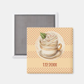 Dots Peach Magnet (Vorderseite/Rückseite)