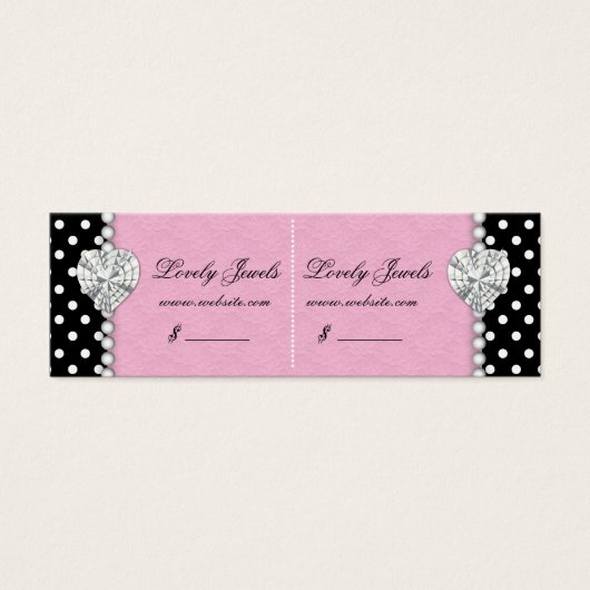 Dots Pearl Lace Jewels Price Tag Pink Double (Vorderseite)