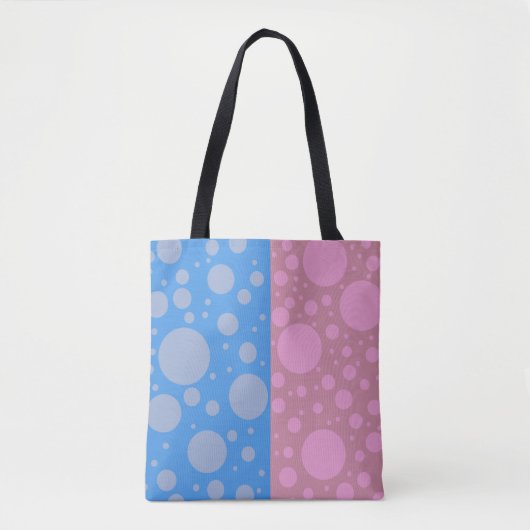 Dots Pink Blue Custom All-Over-Print Tote Bag Tasche (Vorderseite)
