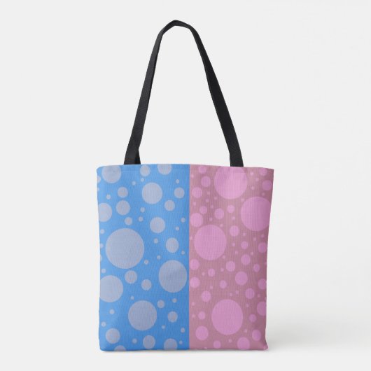 Dots Pink Blue Custom All-Over-Print Tote Bag Tasche (Rückseite)