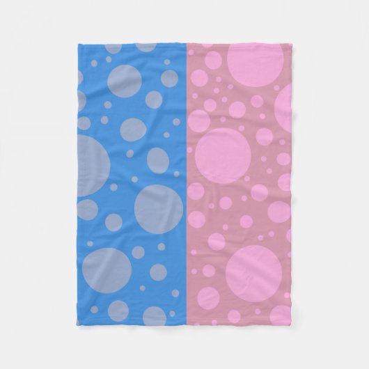 Dots Pink Blue Dot Fleece Blanket, klein (Vorderseite)