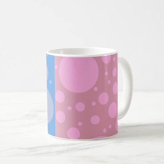 Dots Pink Blue White 325 ml Classic White Tasse (VorderseiteRechts)