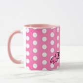 Dots Pink Personalisiert Ringer Combo-Tasse Tasse (Links)
