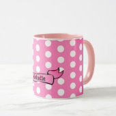Dots Pink Personalisiert Ringer Combo-Tasse Tasse (VorderseiteRechts)