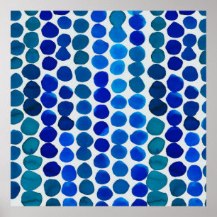 Dots Poster in Blau