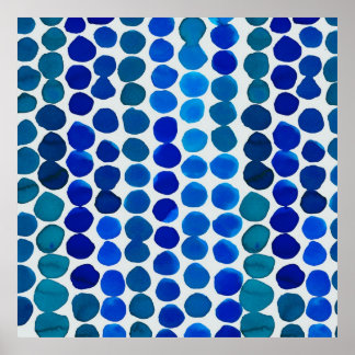 Dots Poster in Blau