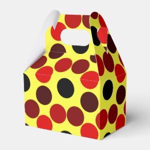 Dots Red Yellow Gable Favor Box Geschenkschachtel