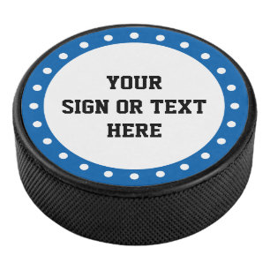Dots Ring & Dot weiß + Farbe, Zeichen oder Text Eishockey Puck