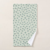 Dots Sage Green Badhandtuch Set (Handtuch)