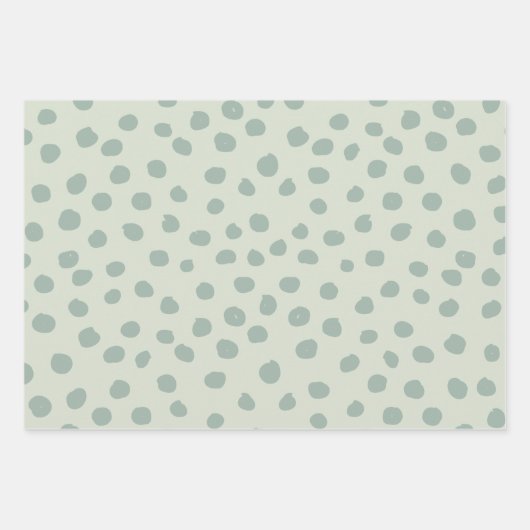 Dots Sage Green Geschenkpapier Set (Vorderseite 3)