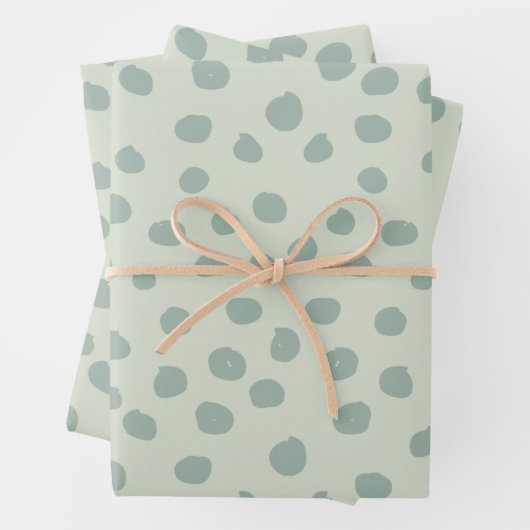 Dots Sage Green Geschenkpapier Set (Beispiel)
