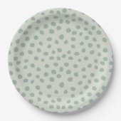 Dots Sage Green Pappteller (Vorderseite)