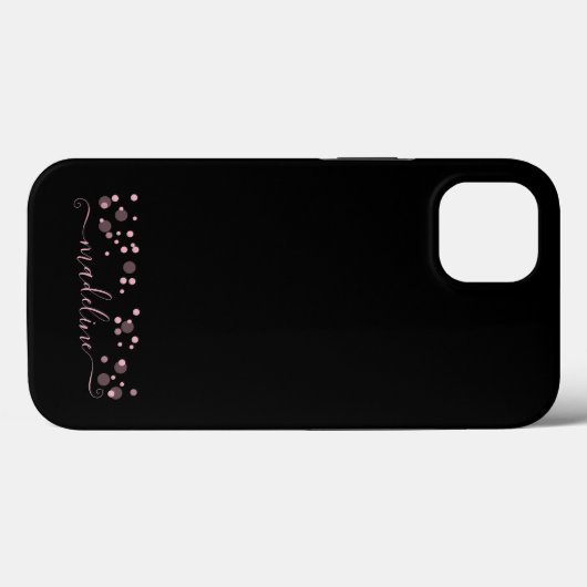 Dots Script Name Monogram Blush Pink Case-Mate iPhone Hülle (Rückseite (Horizontal))