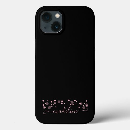 Dots Script Name Monogram Blush Pink Case-Mate iPhone Hülle (Rückseite)