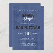Dots Sport Blue Bar Mitzvah Einladung (Vorne/Hinten)