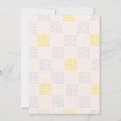 Dots & Squares Pink & Blue Baby Shower Invitation Einladung (Rückseite)