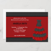 Dots Sweet Quinceanera Einladung (Vorne/Hinten)