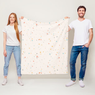 Dots & Triangle Confetti-Muster Fleecedecke