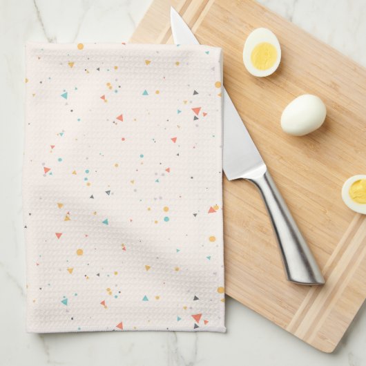 Dots & Triangle Confetti-Muster Geschirrtuch (Viertel Falte)