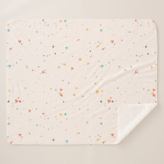 Dots & Triangle Confetti-Muster Sherpadecke (Vorderseite (Horizontal))
