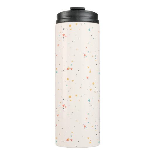 Dots & Triangle Confetti-Muster Thermosbecher (Vorderseite)