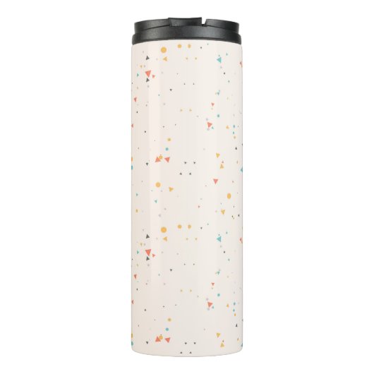 Dots & Triangle Confetti-Muster Thermosbecher (Rückseite)