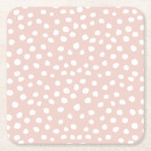 Dots Wild Animal Print Blush Pink und White Spots Rechteckiger Pappuntersetzer (Vorderseite)