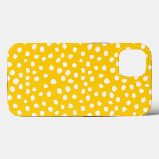 Dots Wild Animal Print Gelb und Weiß Spots Case-Mate iPhone Hülle (Rückseite (Horizontal))