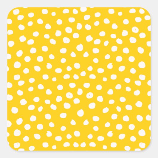 Dots Wildtiere, gelb und weiß Quadratischer Aufkleber (Vorderseite)