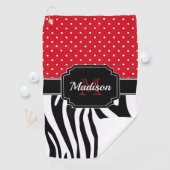 Dots & Zebra Print Golfhandtuch (Insitu)