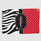 Dots & Zebra Print Golfhandtuch (Horizontal)