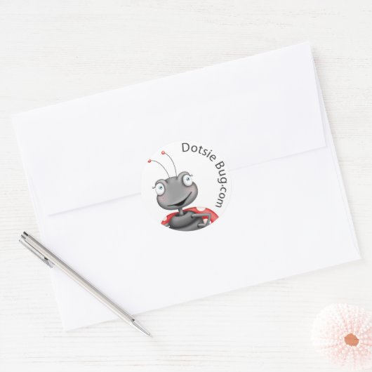 Dotsie Bug.com Runder Aufkleber (Umschlag)