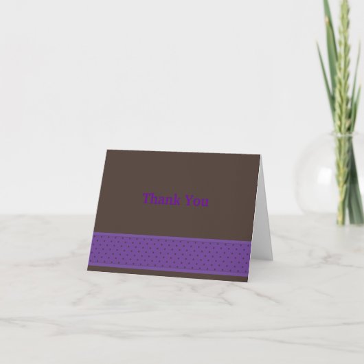 DotStrip Notecard-Violet/Braun Dankeskarte (Vorderseite)