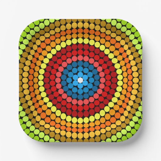 Dotted Abstrakt Mandala Art Design-65904 Pappteller (Vorderseite)