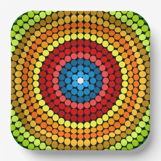 Dotted Abstrakt Mandala Art Design-65904 Pappteller (Vorderseite)