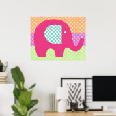 Dotted Elephant Kinderzimmer Poster (Heimbüro)