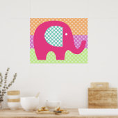 Dotted Elephant Kinderzimmer Poster (Küche)