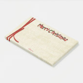 Dotted | Frohe Weihnachten Tartan Muster Typografi Post-it Klebezettel (angewinkelt)