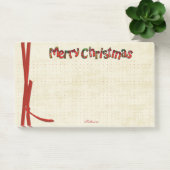 Dotted | Frohe Weihnachten Tartan Muster Typografi Post-it Klebezettel (Büro)