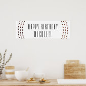 Dotted Gold Circles Modern Dots Party Banner Poster (Küche)