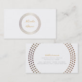 Dotted Gold Circles Moderne Dots Business Card Visitenkarte (Vorne/Hinten)