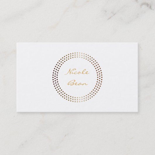 Dotted Gold Circles Moderne Dots Business Card Visitenkarte (Vorderseite)